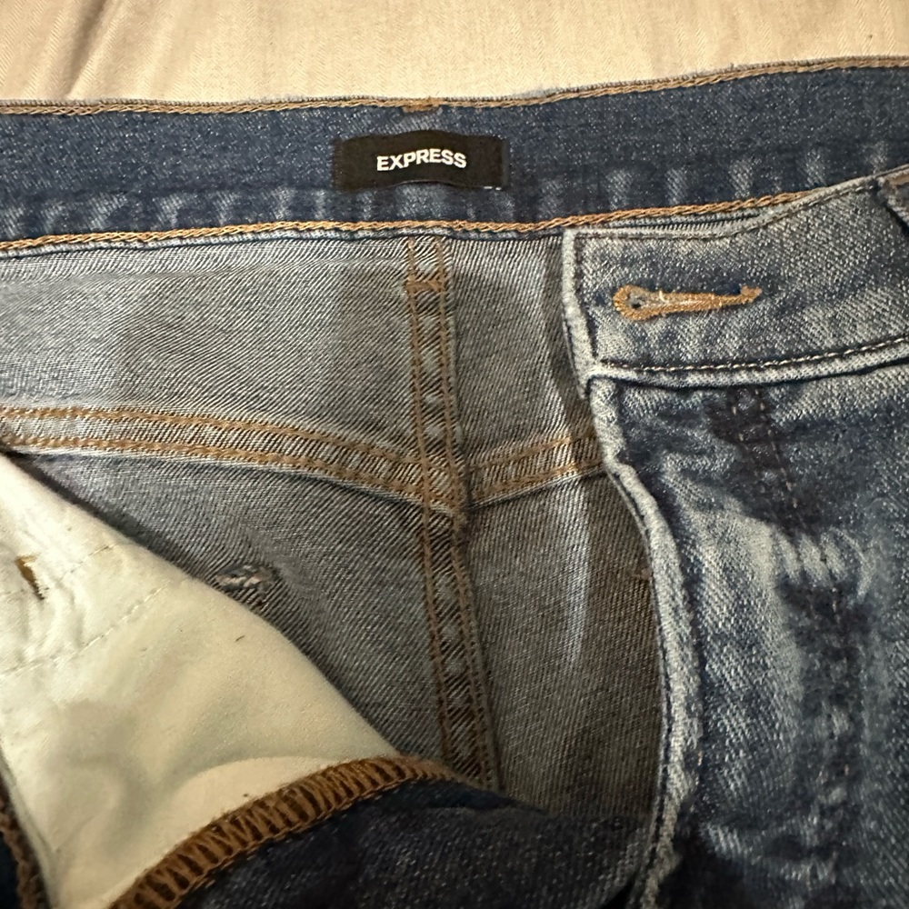 Express Straight Ankle High Rise Jeans